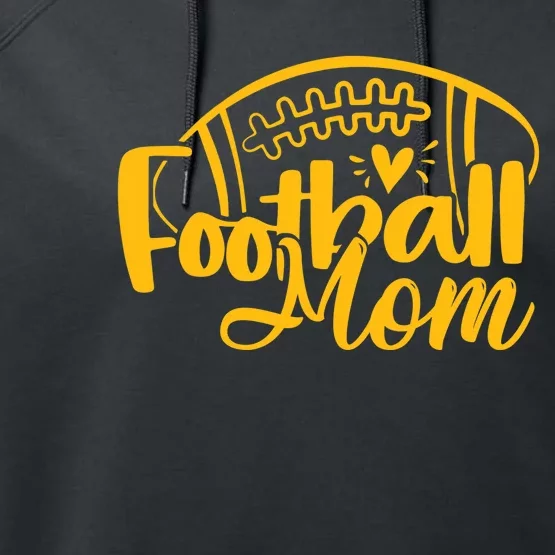 Wo Black Gold Football Mom Wo Football Mother Performance Fleece Hoodie