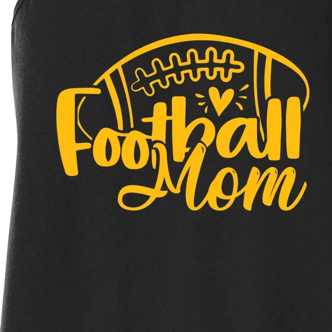 Wo Black Gold Football Mom Wo Football Mother Women's Racerback Tank