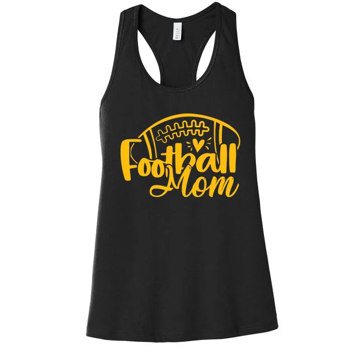 Wo Black Gold Football Mom Wo Football Mother Women's Racerback Tank