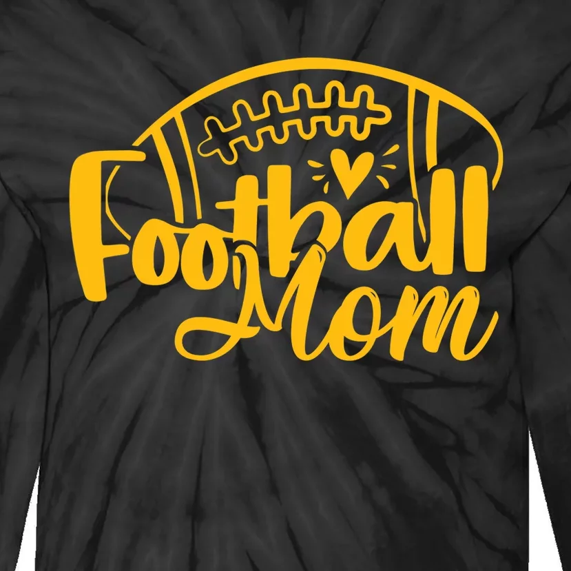 Wo Black Gold Football Mom Wo Football Mother Tie-Dye Long Sleeve Shirt