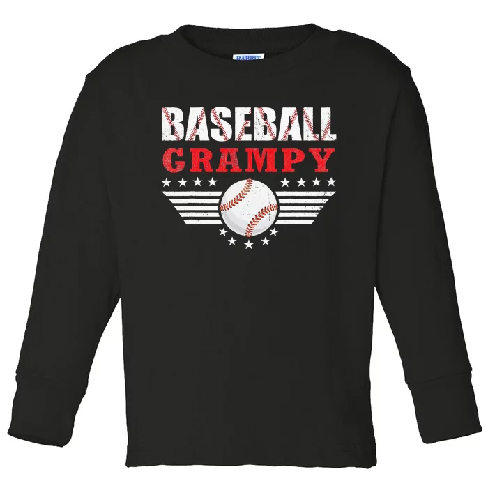 Womens Baseball Grampy Funny Ball Grampy Mothers Day Gifts Toddler Long Sleeve Shirt