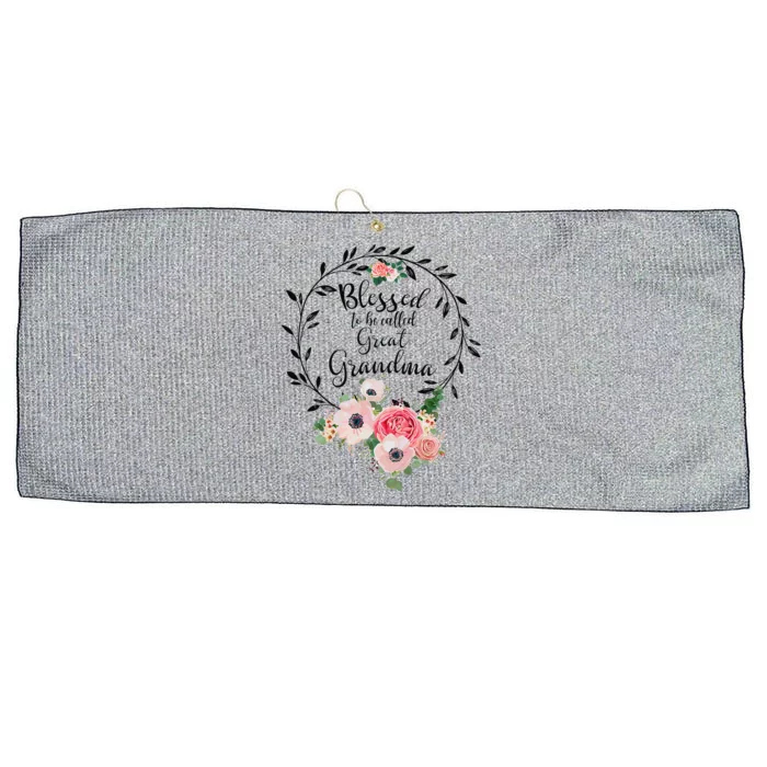 Womens Blessed Great Grandma Floral Grandma Decoration Large Microfiber Waffle Golf Towel