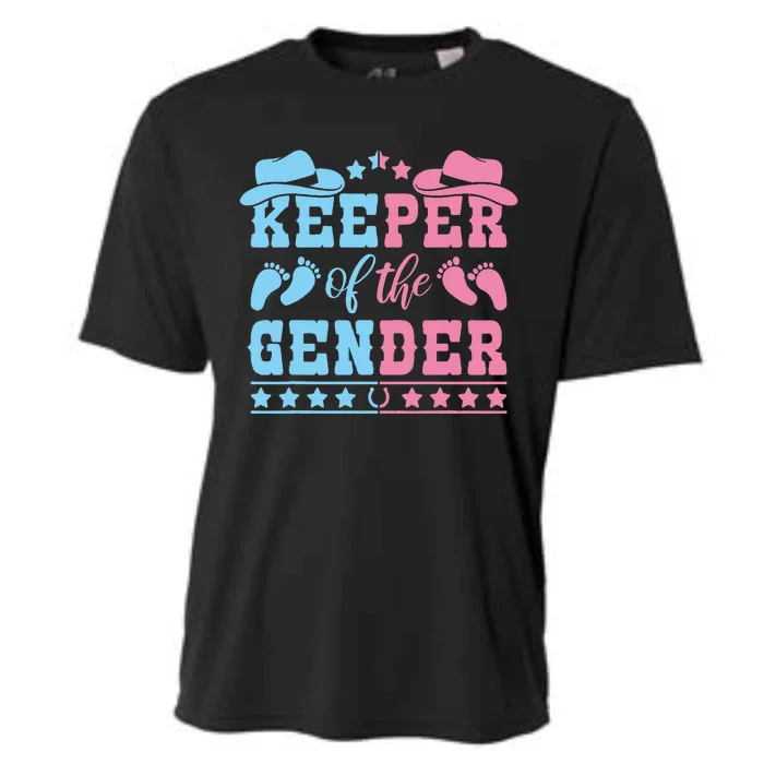 Western Baby Gender Reveal Party Outfit Keeper Of The Gender Cooling Performance Crew T-Shirt