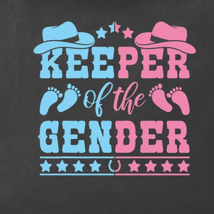 Western Baby Gender Reveal Party Outfit Keeper Of The Gender Zip Tote Bag