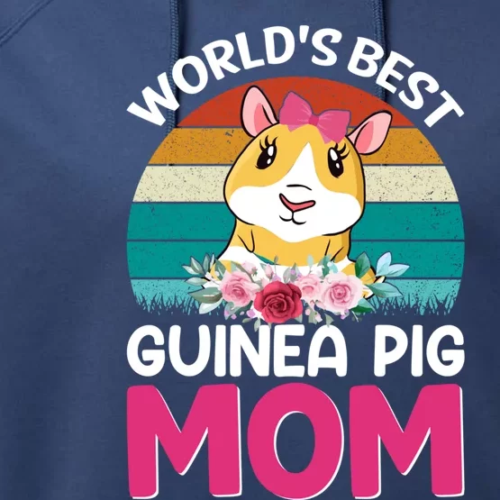 Worlds Best Guinea Pig Mom Gift Performance Fleece Hoodie