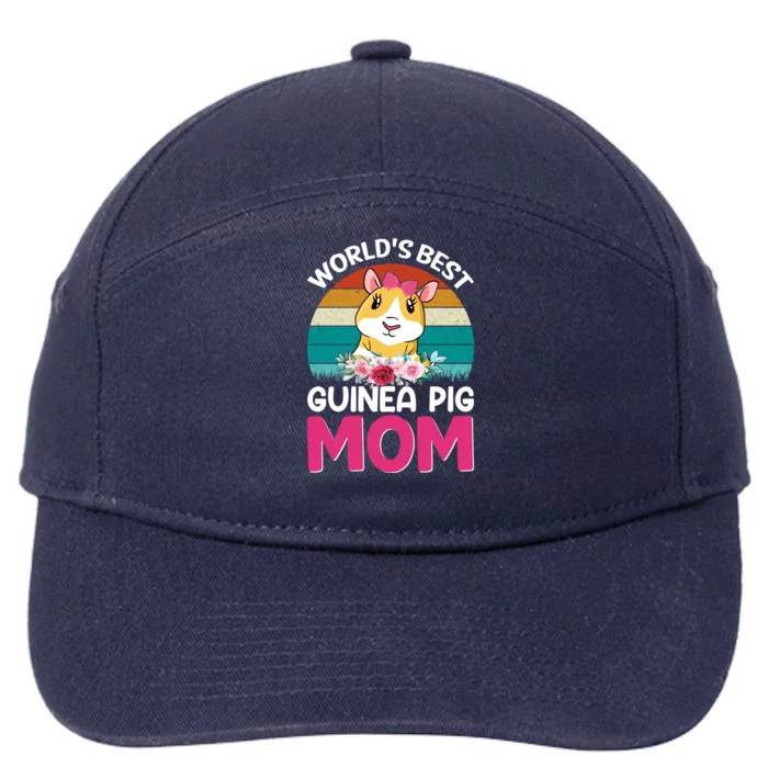 Worlds Best Guinea Pig Mom Gift 7-Panel Snapback Hat