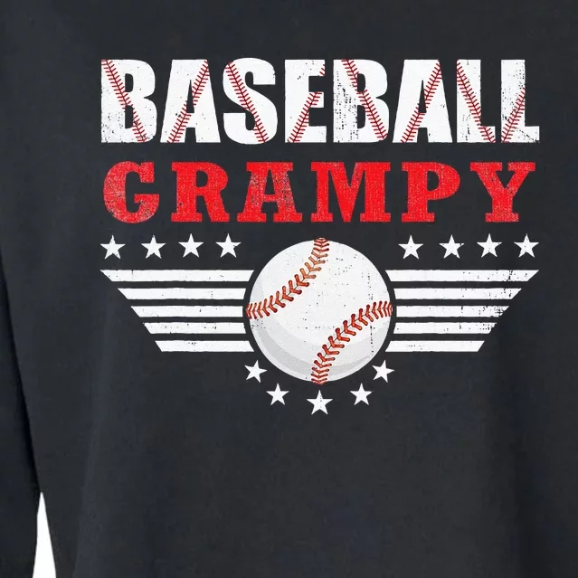 Womens Baseball Grampy Funny Ball Grampy Mothers Day Gifts Cropped Pullover Crew