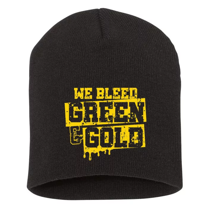 We Bleed Green & Gold Game Day Group School Short Acrylic Beanie