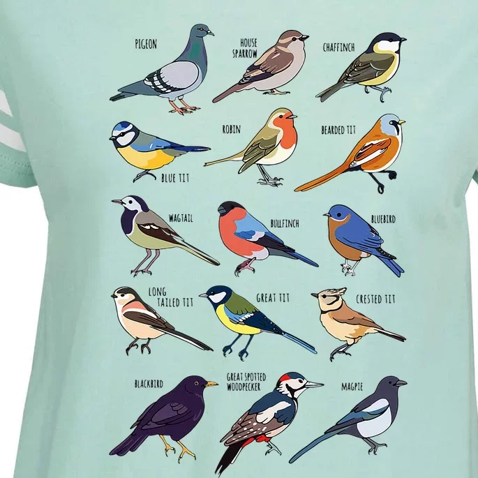 Wildlife Birds Gift For Bird Watching Birder Enza Ladies Jersey Football T-Shirt