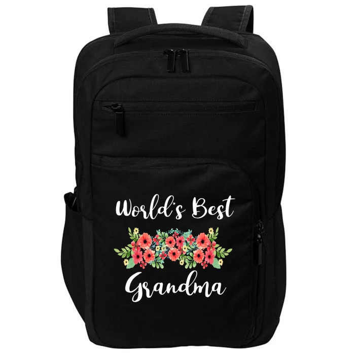 Worlds Best Grandma Flower Swag Gift Grandma Funny Gift Impact Tech Backpack