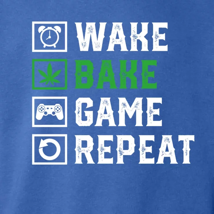 Wake Bake Game Repeat 420 Weed Cannabis Thc Stoner Gift Toddler Hoodie