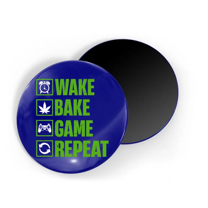 Wake Bake Game Repeat 420 Retro Weed Cannabis Thc Marijuana Funny Gift Magnet