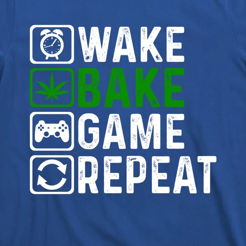 Wake Bake Game Repeat Marijuana Weed Lover Weed Gift T-Shirt