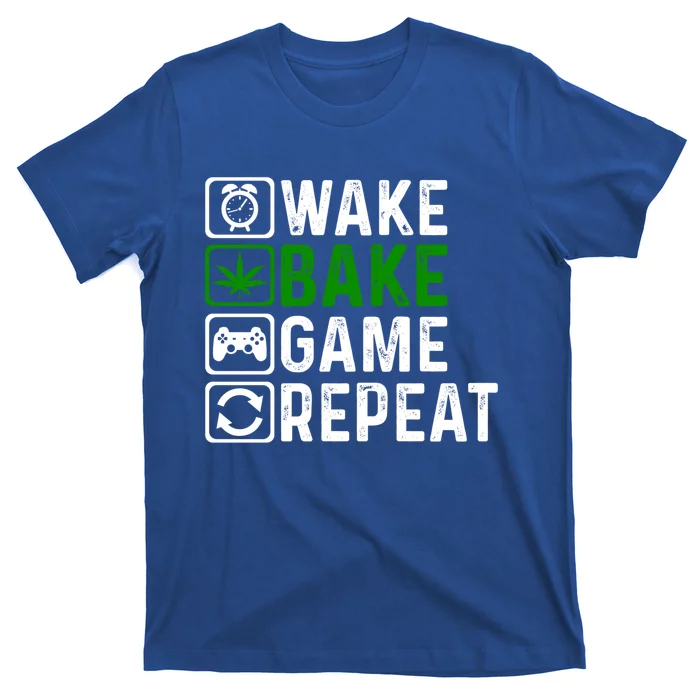 Wake Bake Game Repeat Marijuana Weed Lover Weed Gift T-Shirt