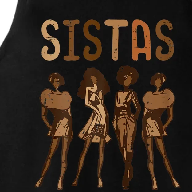 Womens Black History Sistas Melanin Pride African American Ladies Tri-Blend Wicking Tank