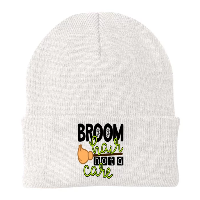 Witch Broom Hair Not A Care Halloween Teacher Mom Wife Gift Knit Cap Winter Beanie