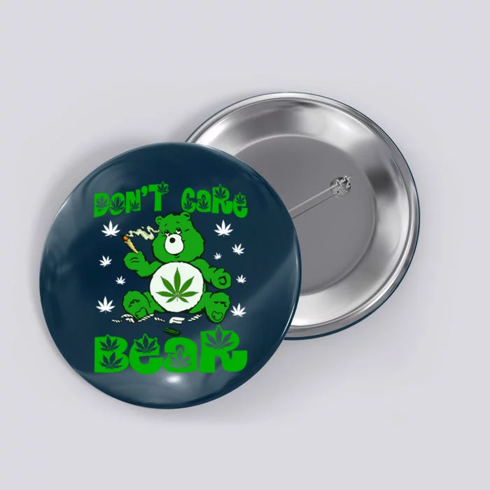 Weed Bear Herb Bear Don't Care Funny Bear Marijuana Cannabis Button