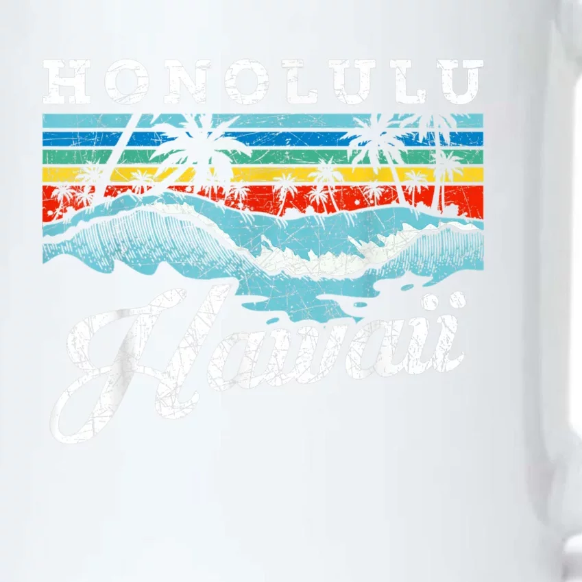 Waves Beach Honolulu Hawaiian Summer Surfing Retro Hawaii Black Color Changing Mug