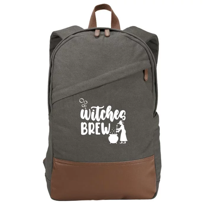 Witches Brew Halloween Witch Cotton Canvas Backpack