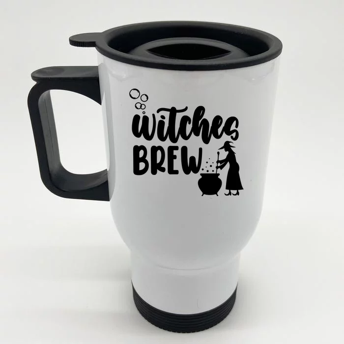 Witches Brew Halloween Witch Front & Back Stainless Steel Travel Mug