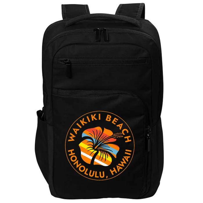 Waikiki Beach Honolulu Hawaii Islands Usa Vacation Trip Impact Tech Backpack