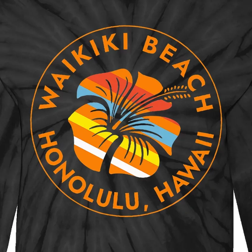 Waikiki Beach Honolulu Hawaii Islands Usa Vacation Trip Tie-Dye Long Sleeve Shirt