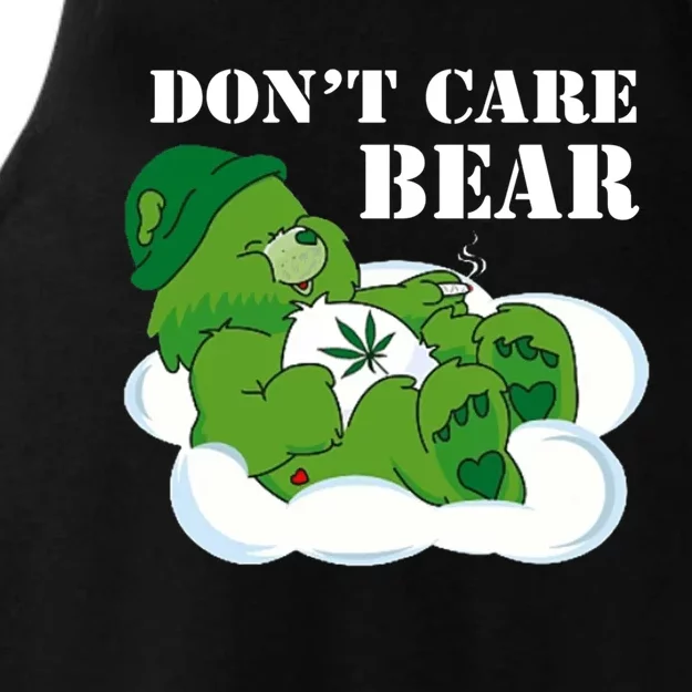 Weed bear herb bear don't care cute bear gift Ladies Tri-Blend Wicking Tank