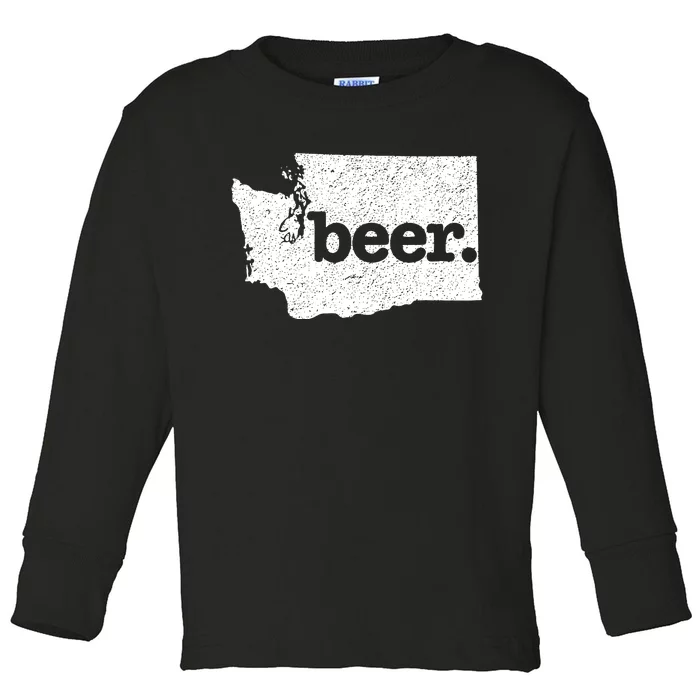 Washington Beer Home State Love Drink Beer From Here Toddler Long Sleeve Shirt