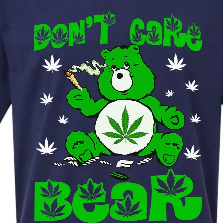 Weed Bear Herb Bear DonT Care Funny Bear Marijuana Cannabis Sueded Cloud Jersey T-Shirt