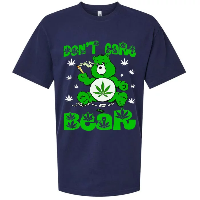 Weed Bear Herb Bear DonT Care Funny Bear Marijuana Cannabis Sueded Cloud Jersey T-Shirt