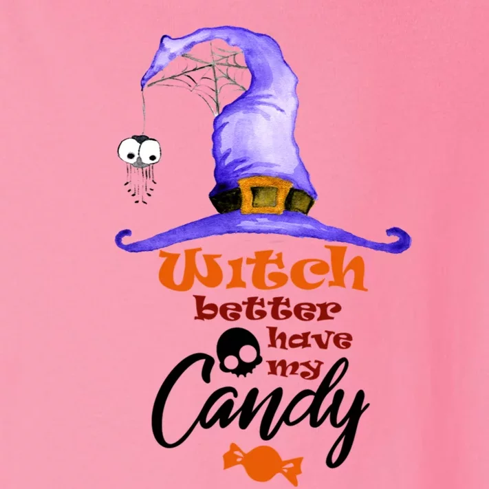 Witch Better Have My Candy Purple Hat With Spider Halloween Gift Toddler Long Sleeve Shirt