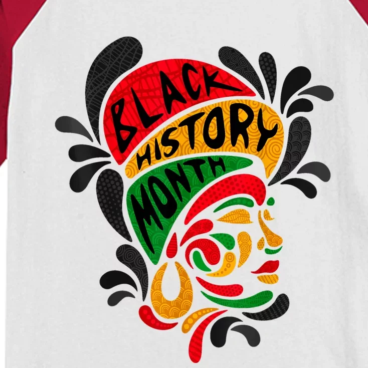 Women's Black History Month Proud African Pride Black Queen. Kids Colorblock Raglan Jersey