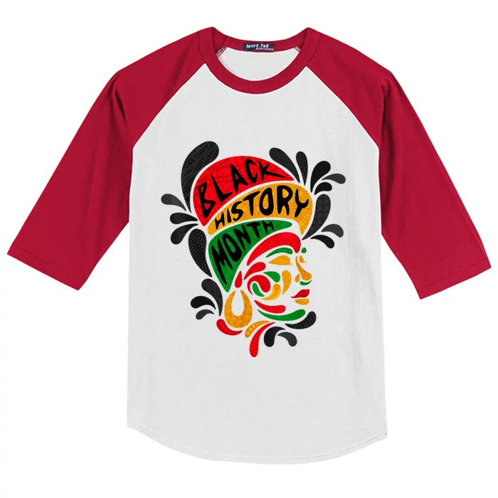 Women's Black History Month Proud African Pride Black Queen. Kids Colorblock Raglan Jersey