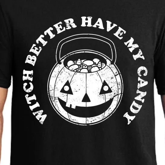 Witch Better Have My Candy Funny Halloween Pumpkin Gift Pajama Set