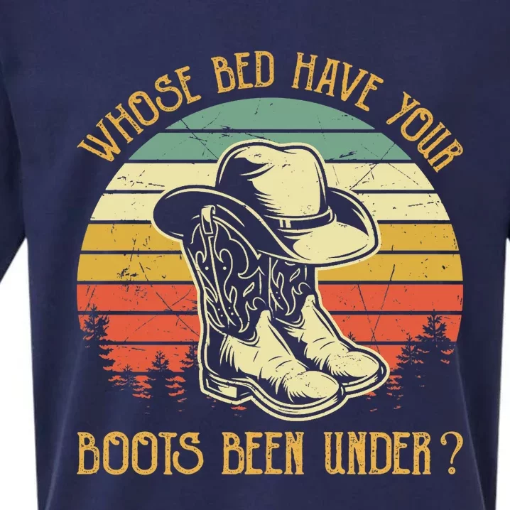 Whose Bed Have Your Boots Been Under Country Music Premium Sueded Cloud Jersey T-Shirt