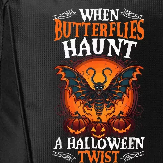 When Butterflies Haunt A Halloween Twist, Scary Pumpkin Tee City Backpack