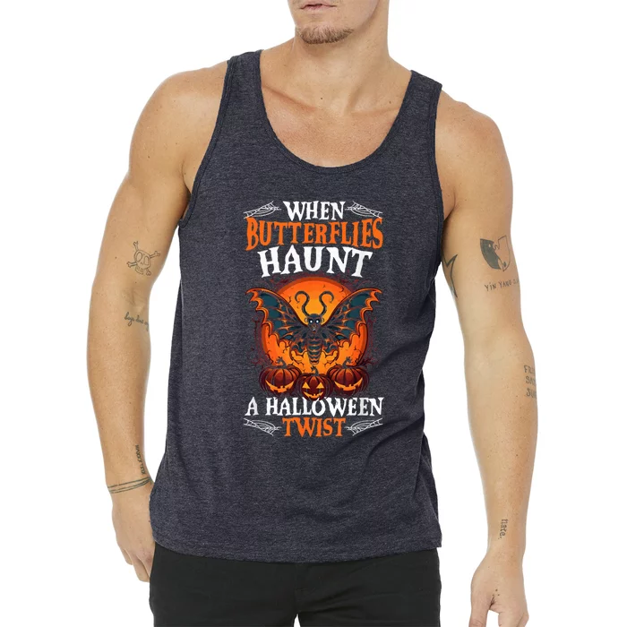 When Butterflies Haunt A Halloween Twist, Scary Pumpkin Tee Tank Top