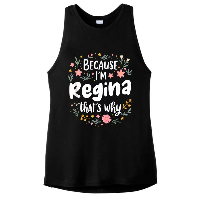 Women Because IM Regina ThatS Why Woman Ladies Tri-Blend Wicking Tank