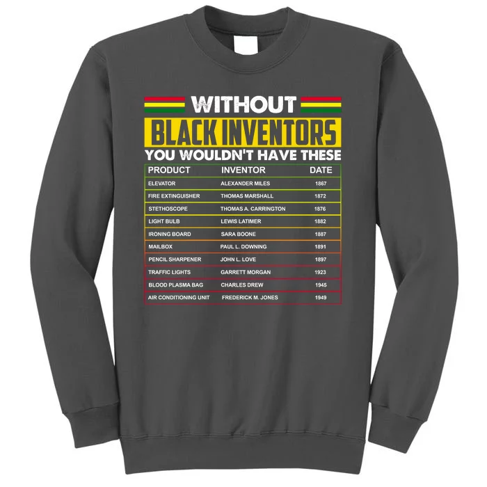 Without Black Inventors You Wouldn't Have These Chart Tall Sweatshirt