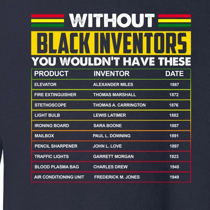 Without Black Inventors You Wouldn't Have These Chart Toddler Sweatshirt