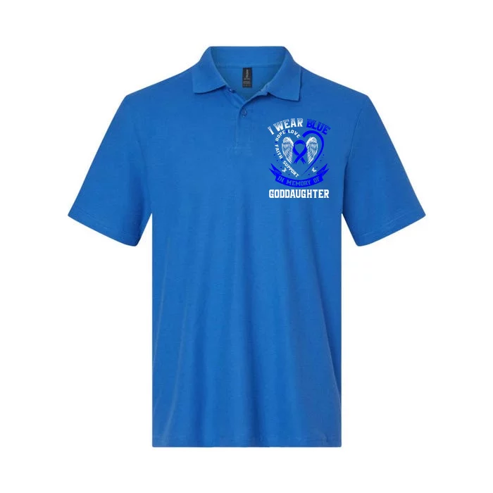 Wear Blue In Memory Of My Goddaughter Colon Cancer Awareness Meaningful Gift Softstyle Adult Sport Polo