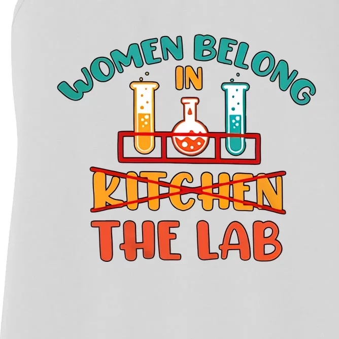 Women Belong In The Lab Medical Laboratory Lab Technician Scientist Women's Racerback Tank