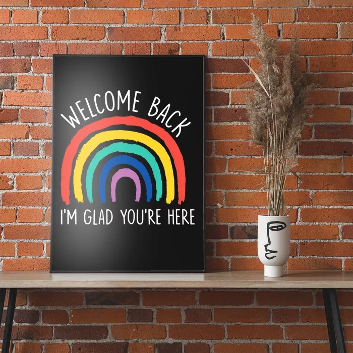 Welcome Back I'm Glad You're Here First Day Of School Poster