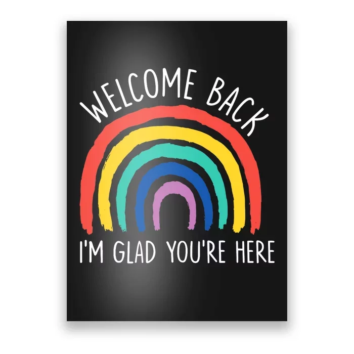 Welcome Back I'm Glad You're Here First Day Of School Poster