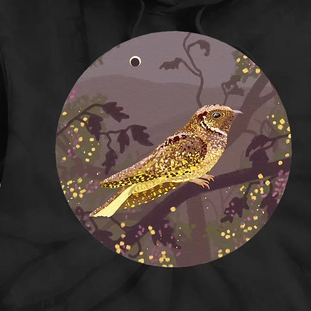 Whippoorwill Bird In A Night Forest Tie Dye Hoodie