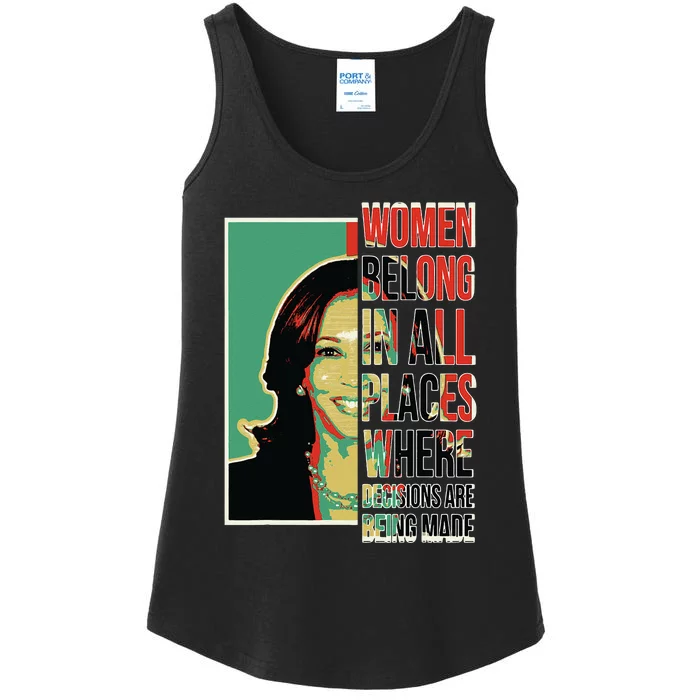 Women Belong In All Places Where Decisions Are Being Made Ladies Essential Tank