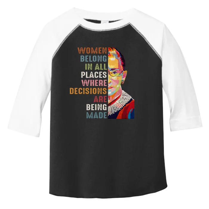 Women Belong In All Places Ruth Bader Ginsburg Rbg Toddler Fine Jersey T-Shirt