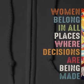 Women Belong In All Places Ruth Bader Ginsburg Rbg Full Zip Hoodie