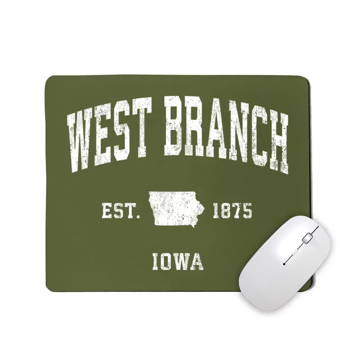 West Branch Iowa Ia Vintage Athletic Mousepad