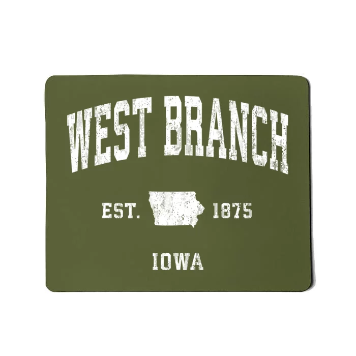 West Branch Iowa Ia Vintage Athletic Mousepad